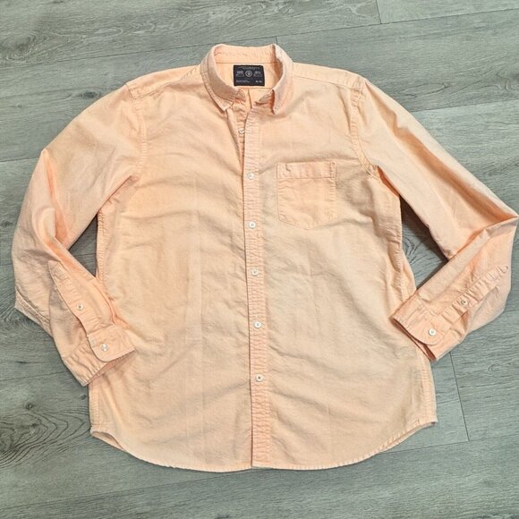 American Eagle Mens Shirt Xlarge XL Orange‎ Slim Fit Long Sleeve Button Down - Picture 1 of 7